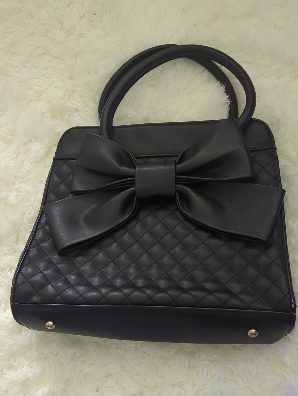 Scarleton Quilted Bow Top-Handle Satchel - Black
